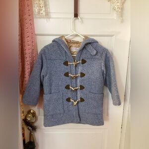 Rachel Riley 100% Wool Heather Blue Toggle Jacket